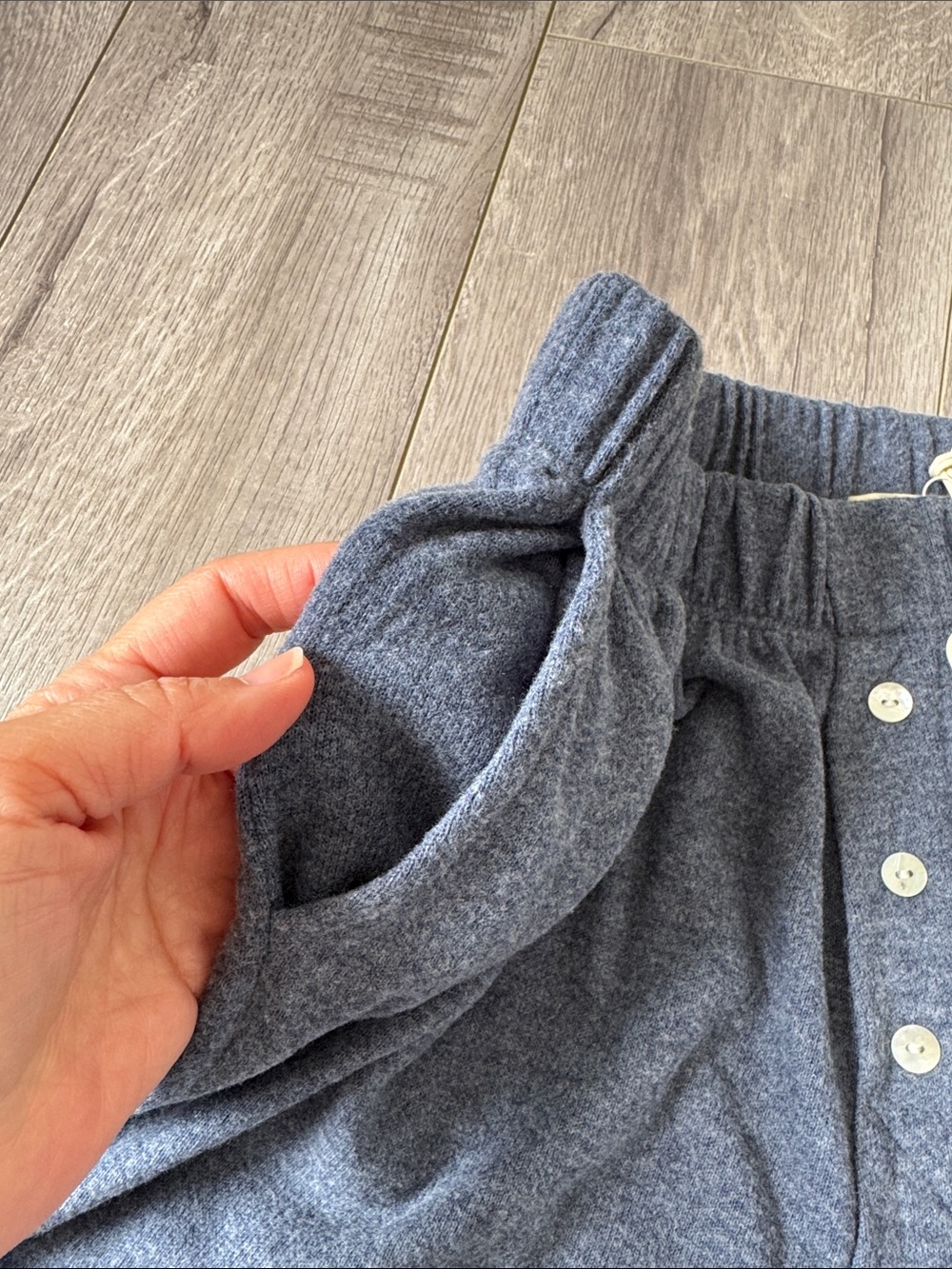DONNI. Sweater Henley Super Soft Lounge Knit Shorts XS Blue NEW - Picture 3 of 6